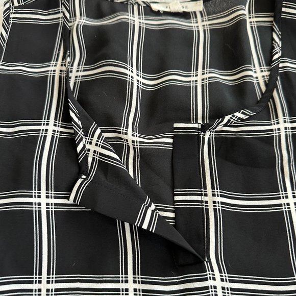 Pleione Anthropologie Sleeveless Top Tunic Black White Plaid MEDIUM #WQZ502664RK - Picture 2 of 8